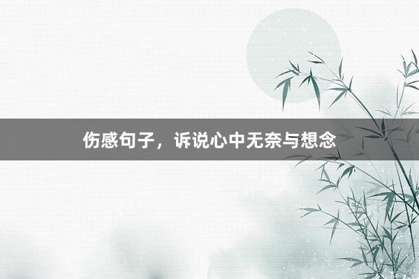 伤感句子,诉说心中无奈与想念